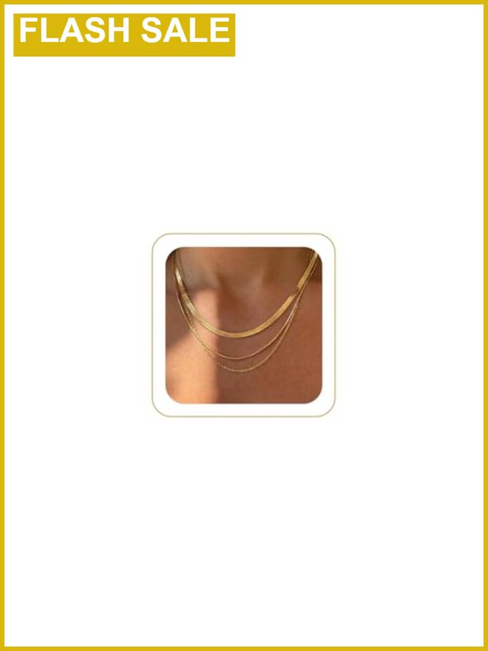 14k Gold Plated Layered Necklace Set Waterproof Tarnish Free Dainty Stackable